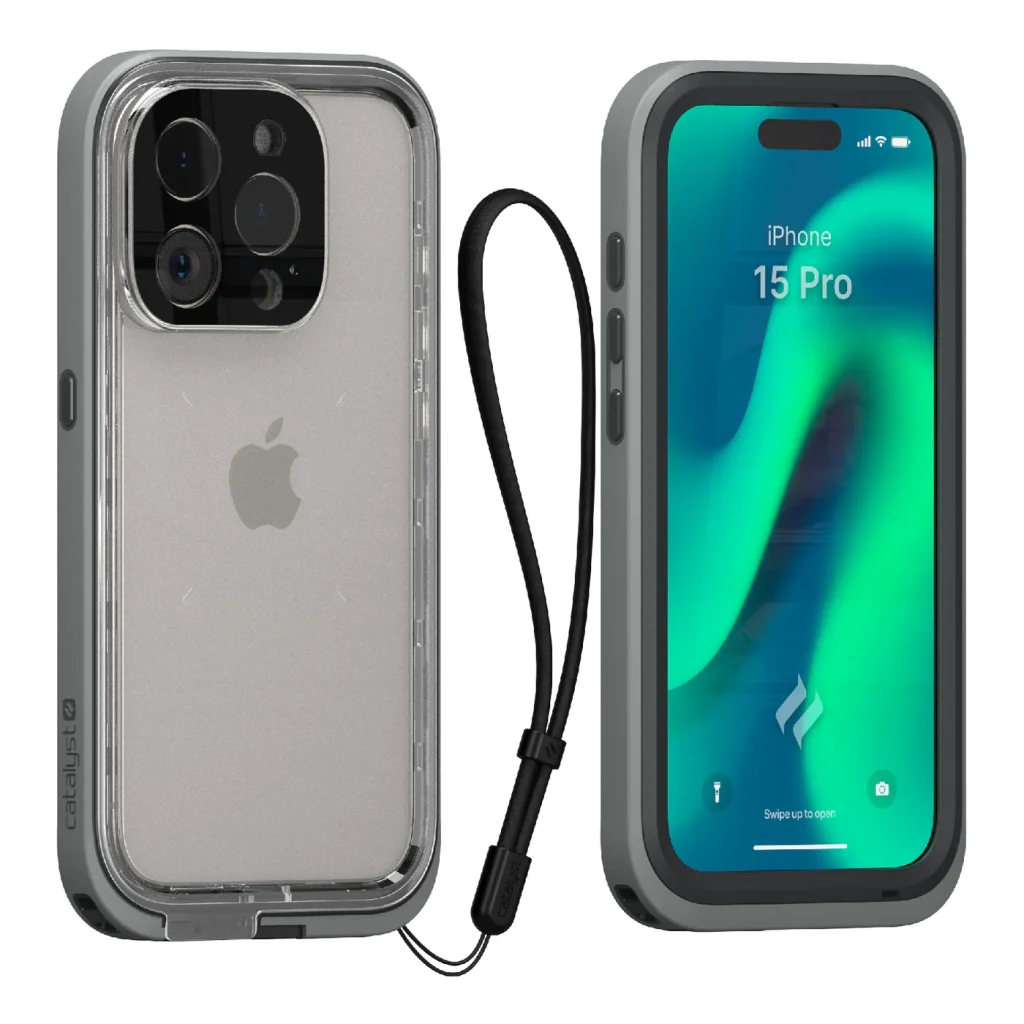 catalyst-iphone-15-pro-15-pro-max-waterproof-case-total-protection-15-pro-showing-the-front-and-back-view-of-the-case-in-titanium-gray